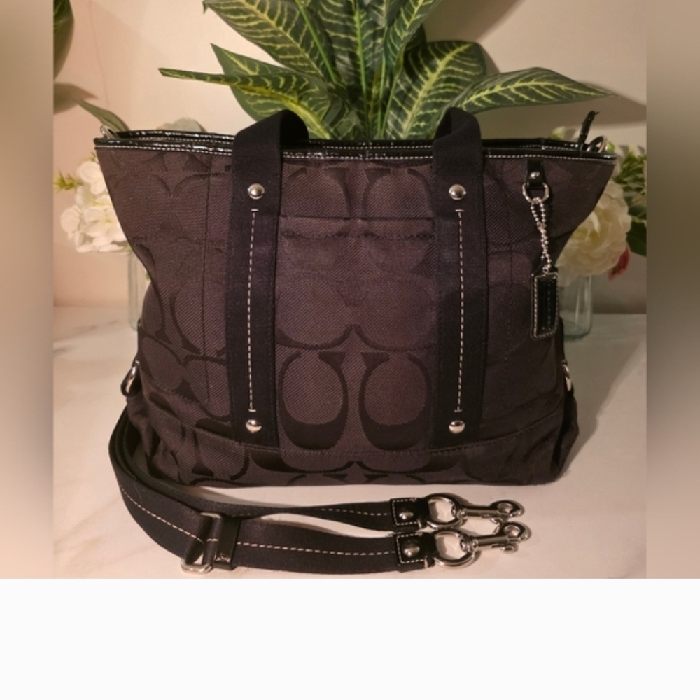 Coach Black Signature Tote Bag